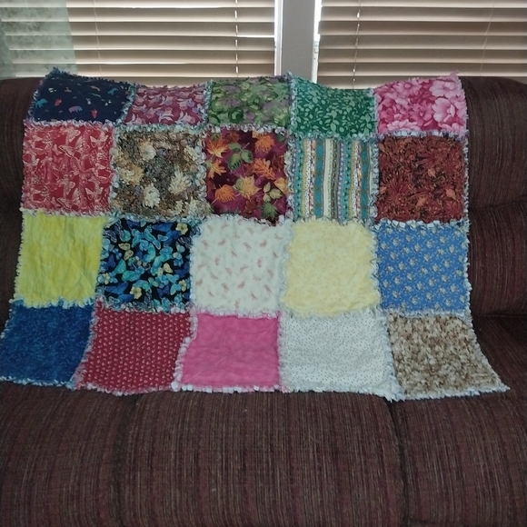 Lap Rag Quilt Hand Crafted | Bedding | Handmade Throw Lap Rag Quilt From Non Smoking ...